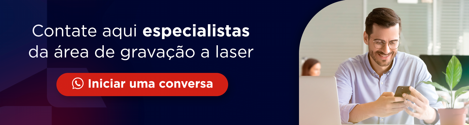 Inicie uma conversa com os especialistas da Inova Laser. Botão iniciar uma conversa.